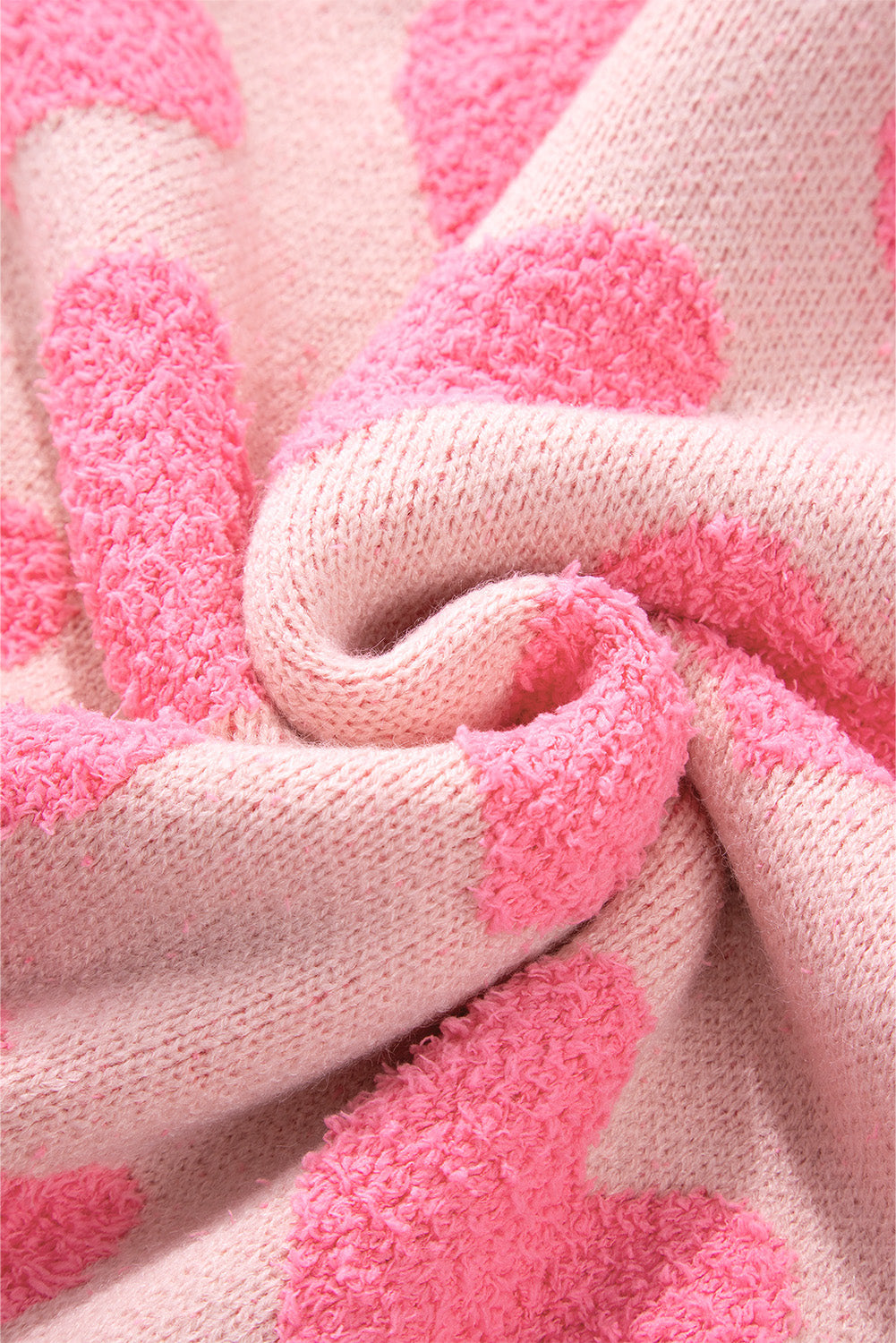 Valentine Heart Colorblock Textured Knit Sweater