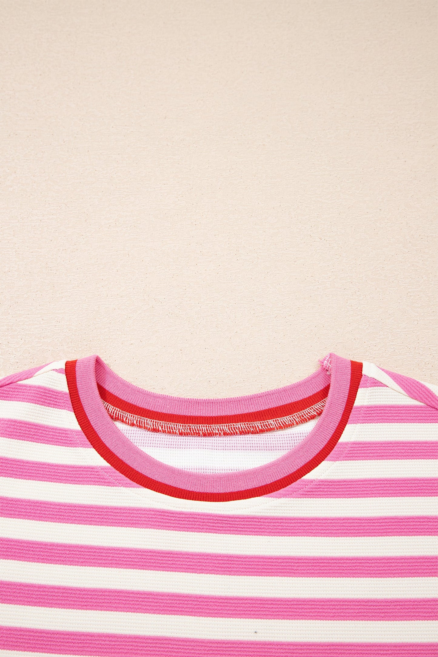 Stripe Contrast Trim Top & Loose Shorts Set