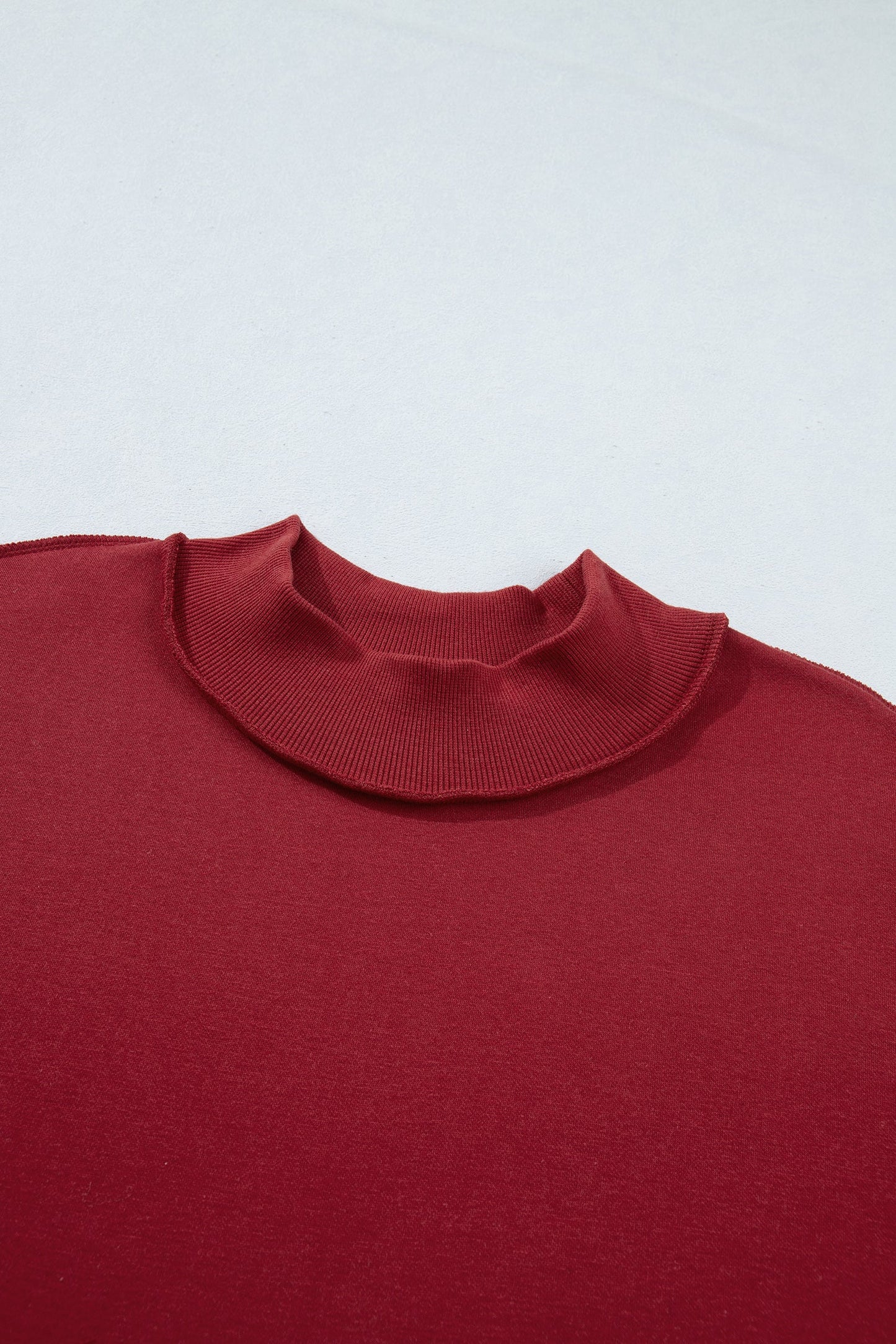 Solid Reversible Mock Neck Oversized Sweatshirt