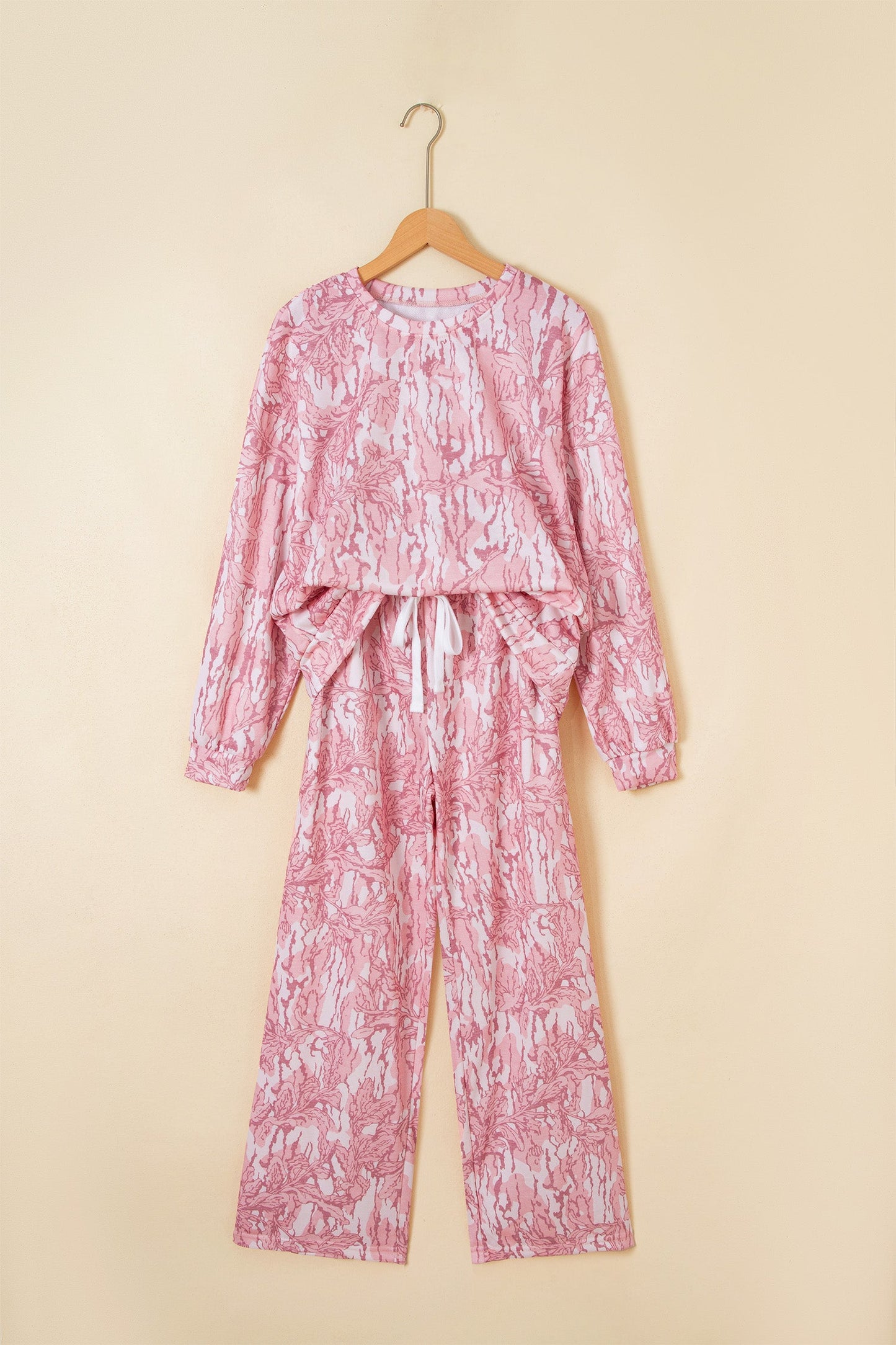 Floral Camo Sweatshirt & Drawstring Pants Set