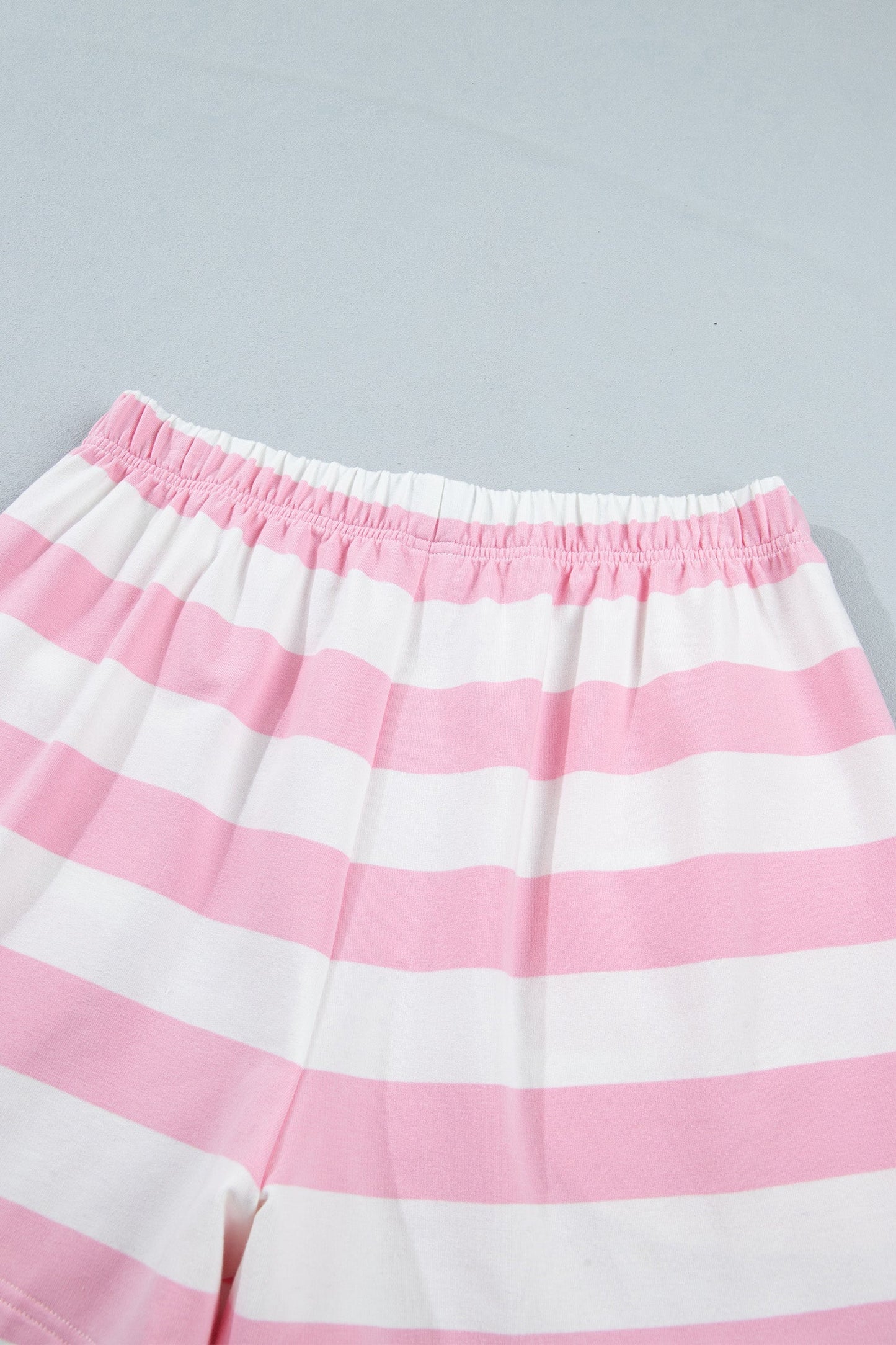 Stripe Patchwork Quarter Zip Pullover & Shorts Set