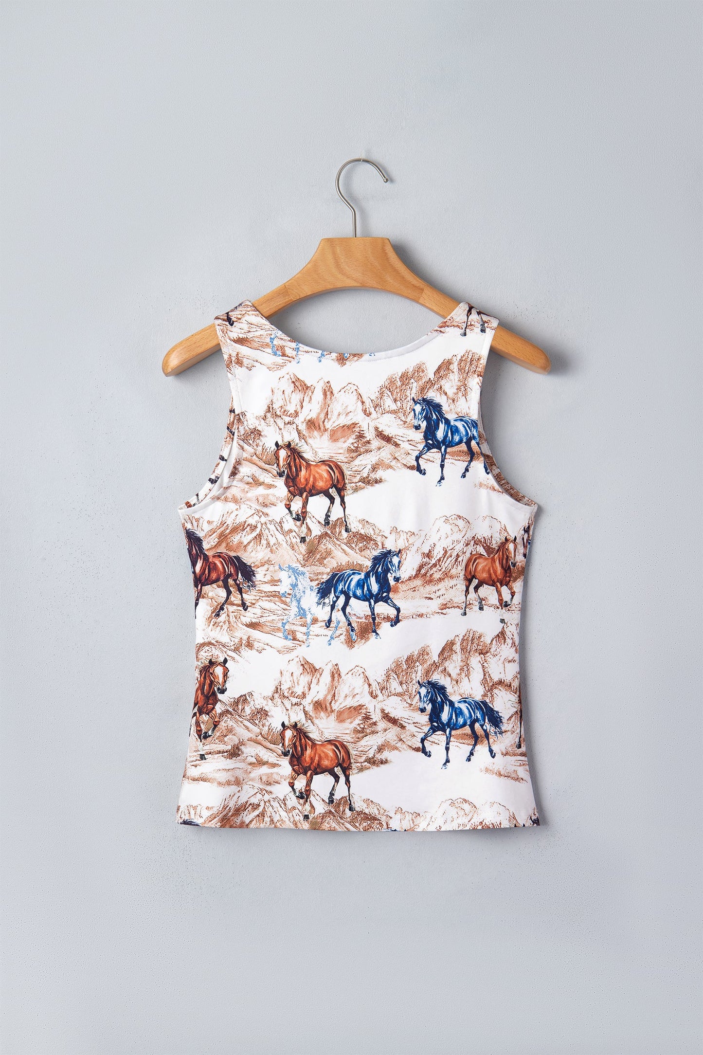 Western Horse Scoop Neck Tank Top