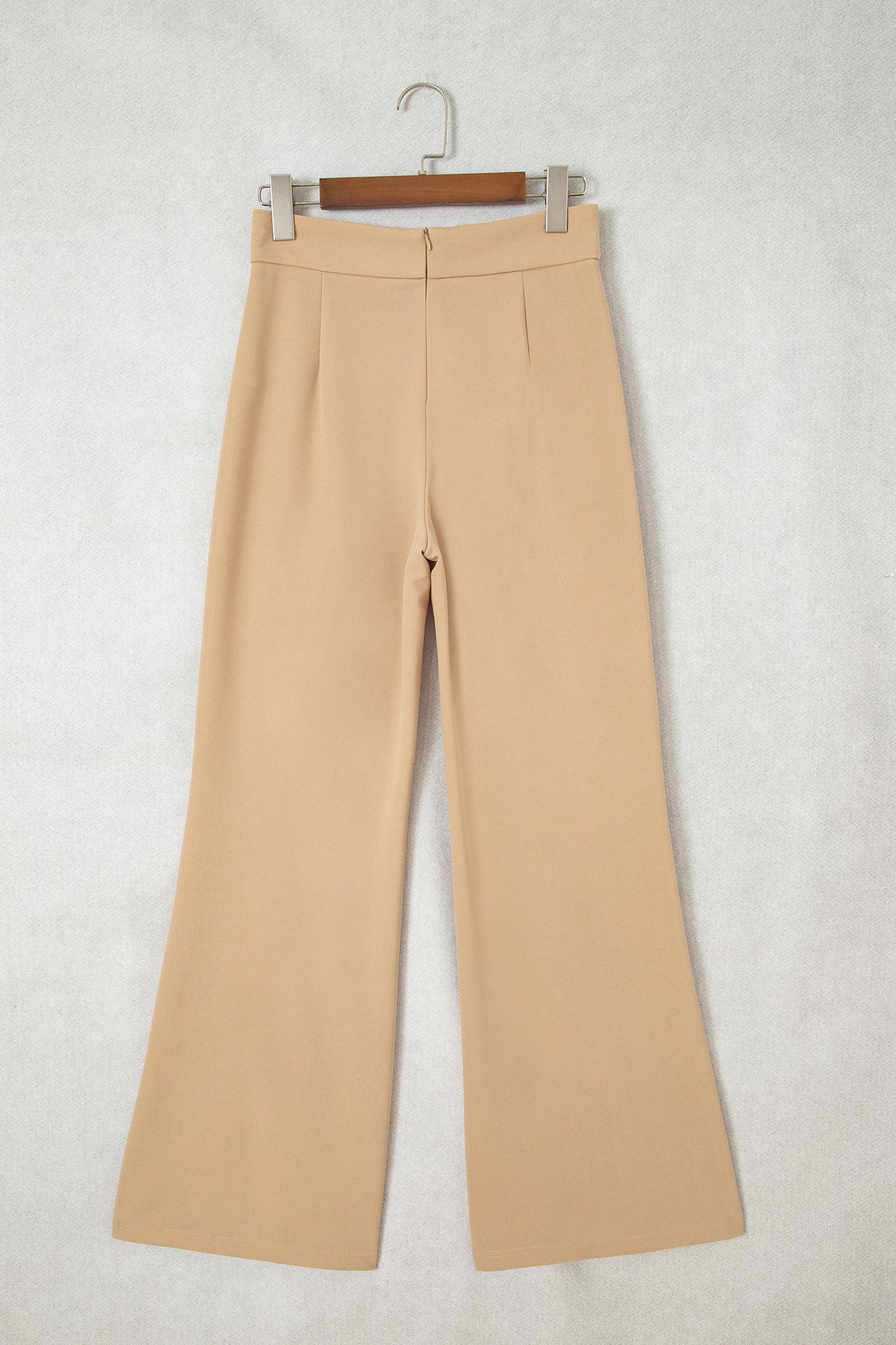 Solid High Waist Exposed Seam Bootcut Pants