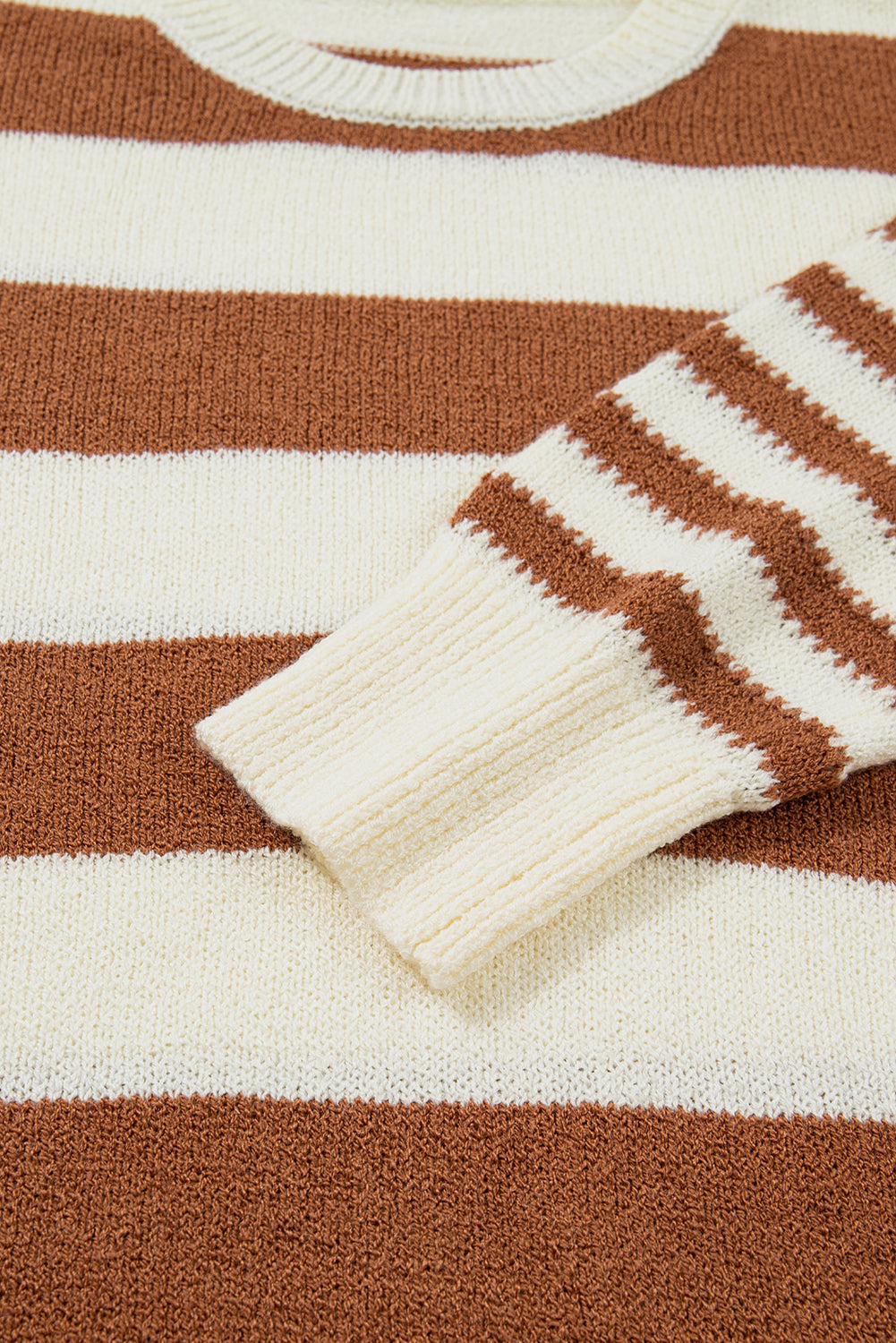 Stripe Patchwork Drop Shoulder Sleeve Sweater