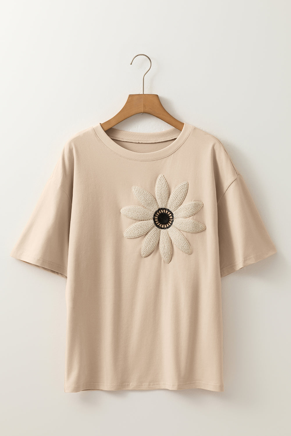 Floral Crochet Short Sleeve Tee
