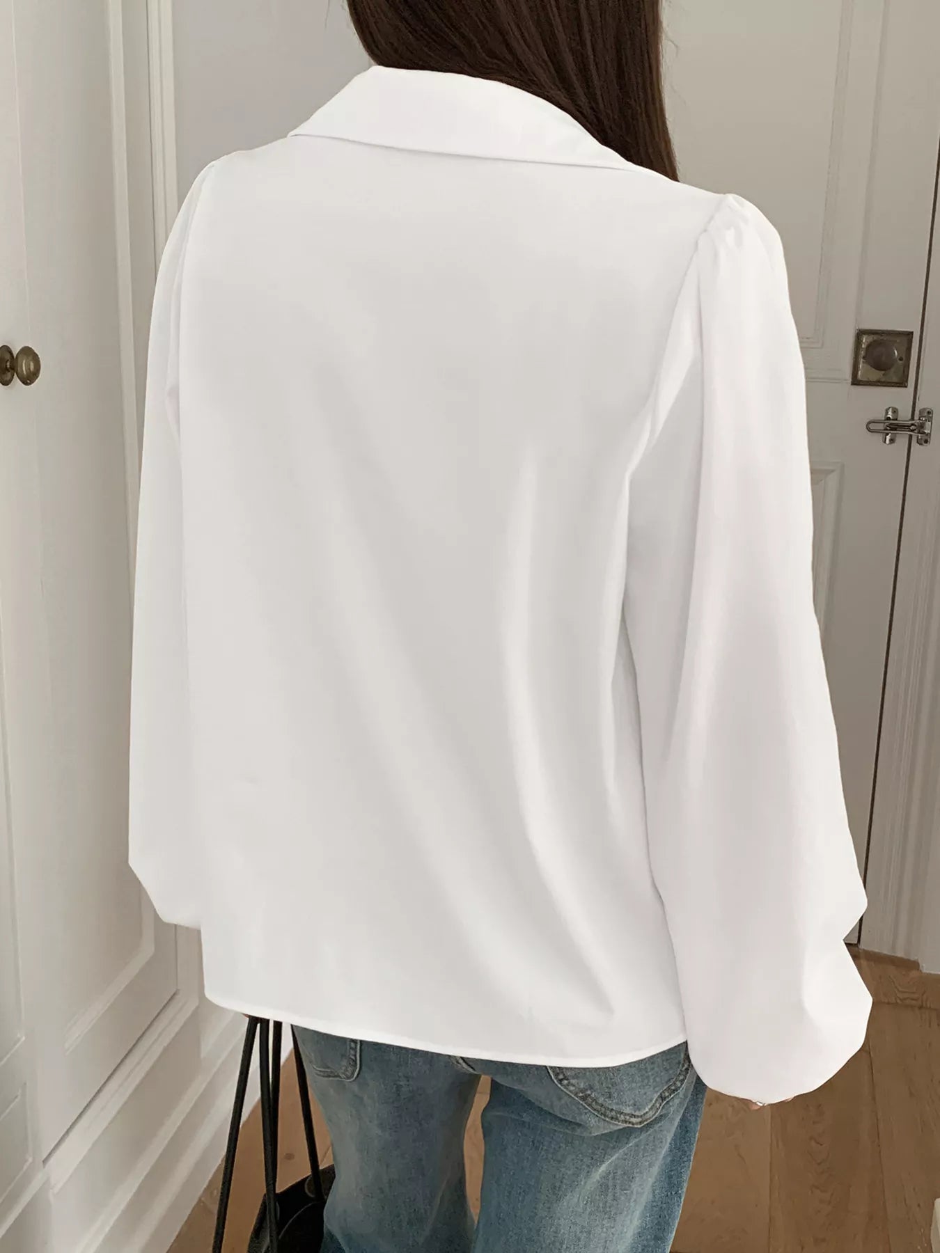 Puff Sleeve Button-Down Shirt
