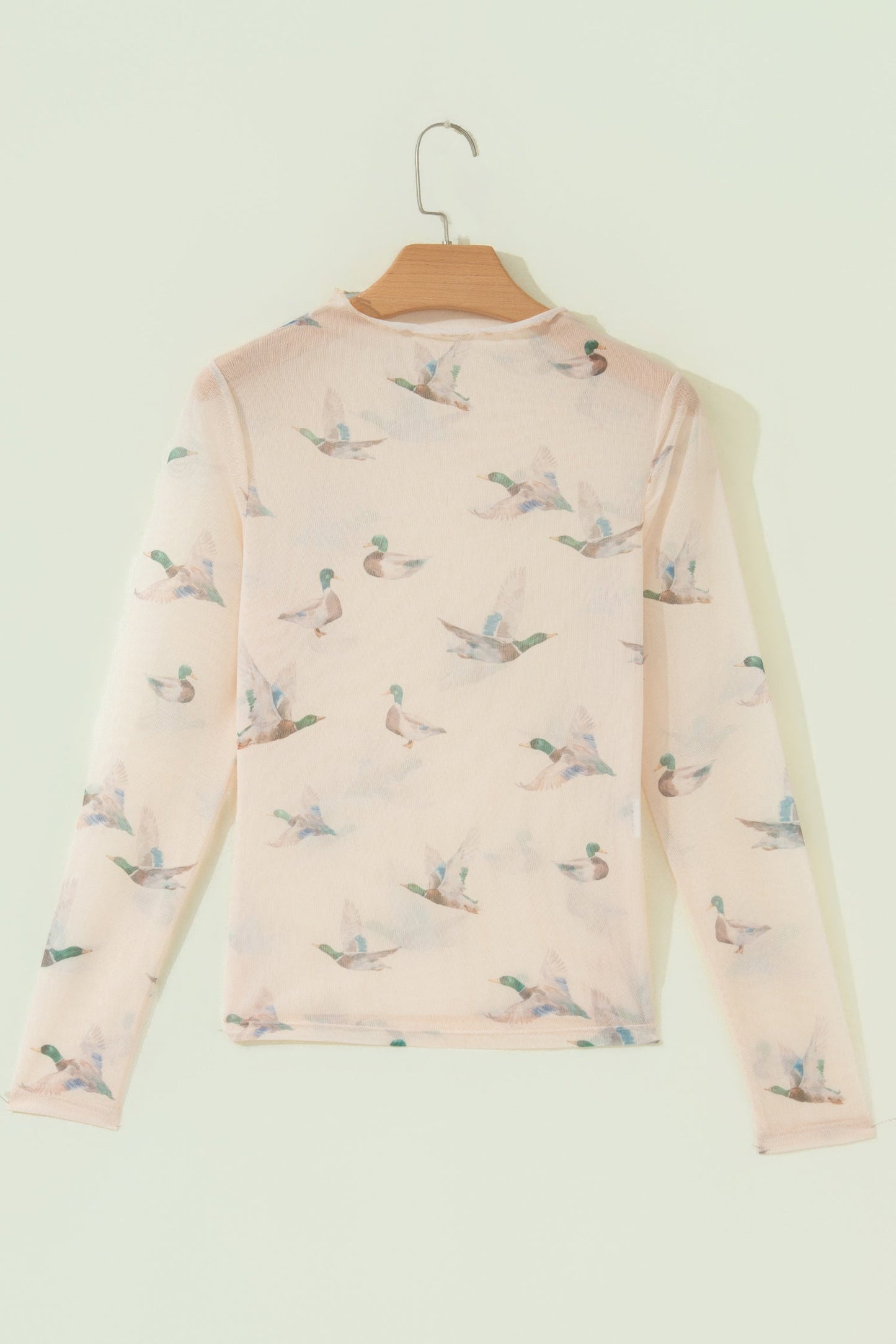 Western Mallard Mesh High Neck Long Sleeve Top