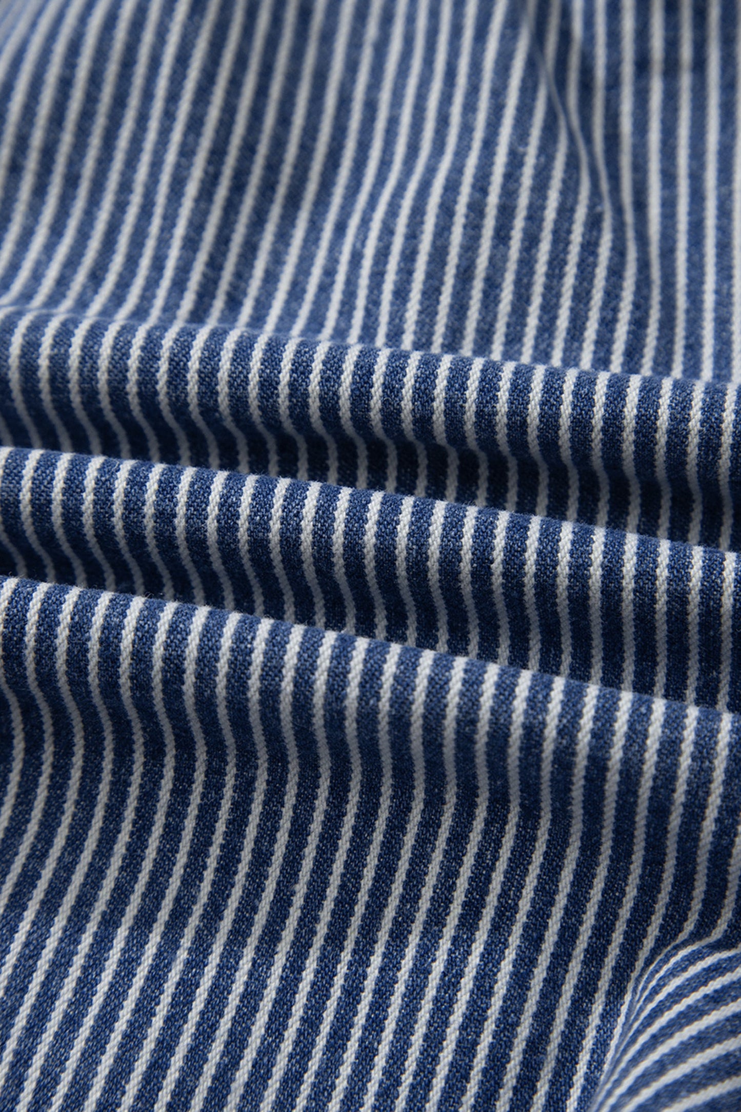Stripe Denim Drawstring Elastic Waist Shorts