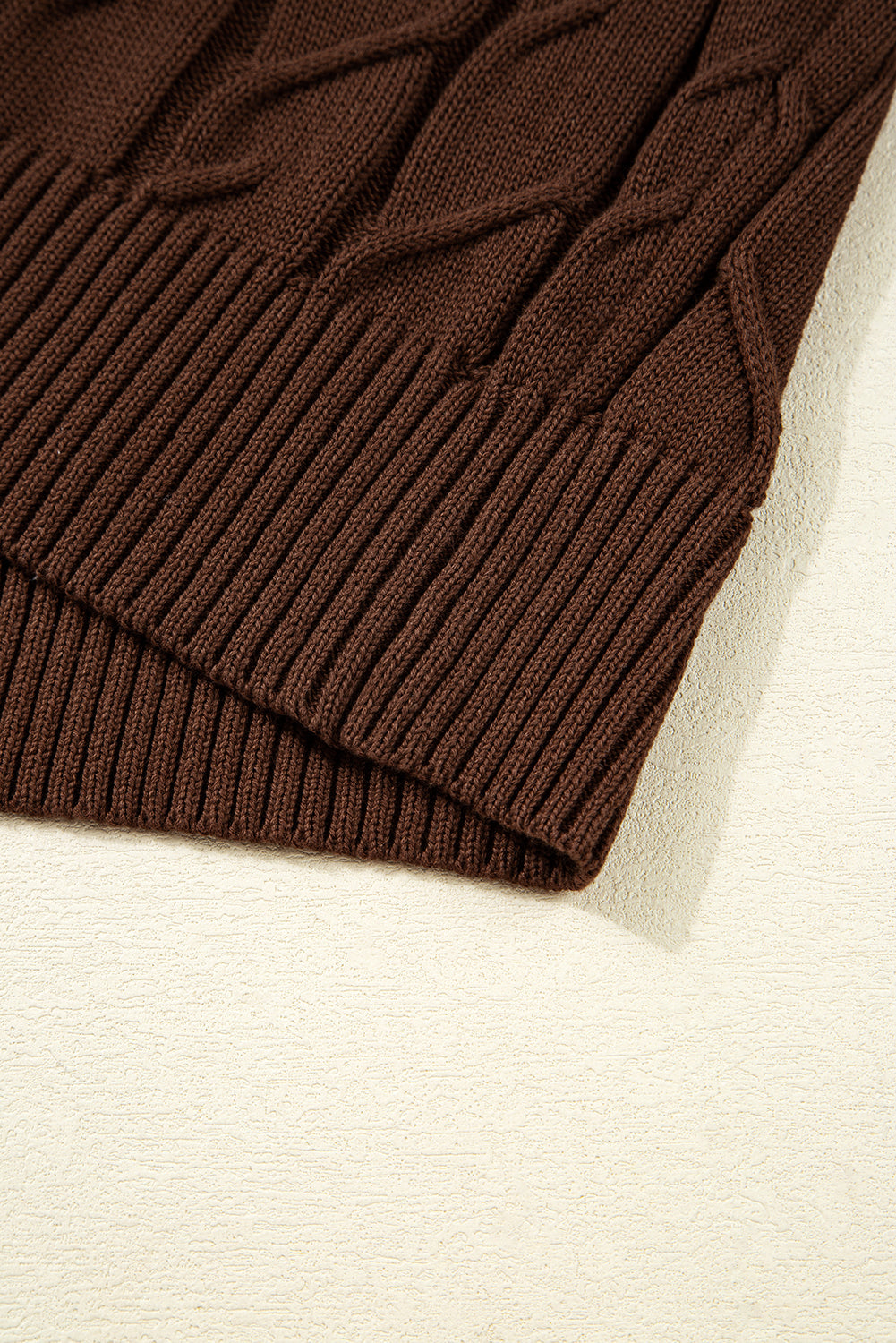 Cable Knit Textured Crew Neck Sweater Top
