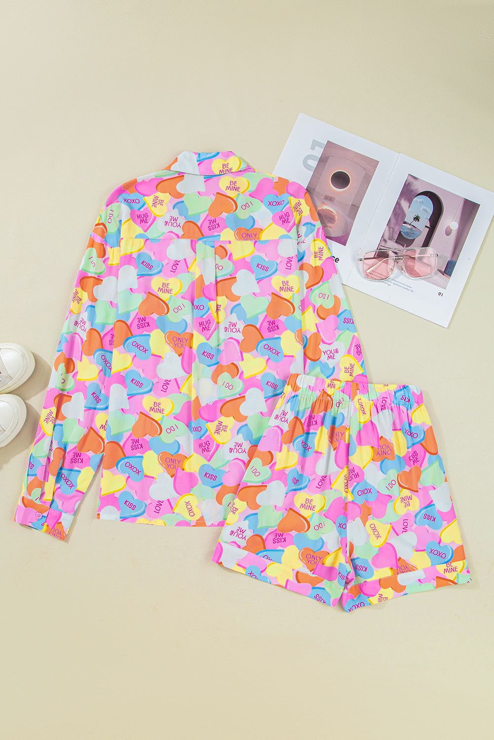 Valentine Heart Candy Shirt and Shorts Pajama Set