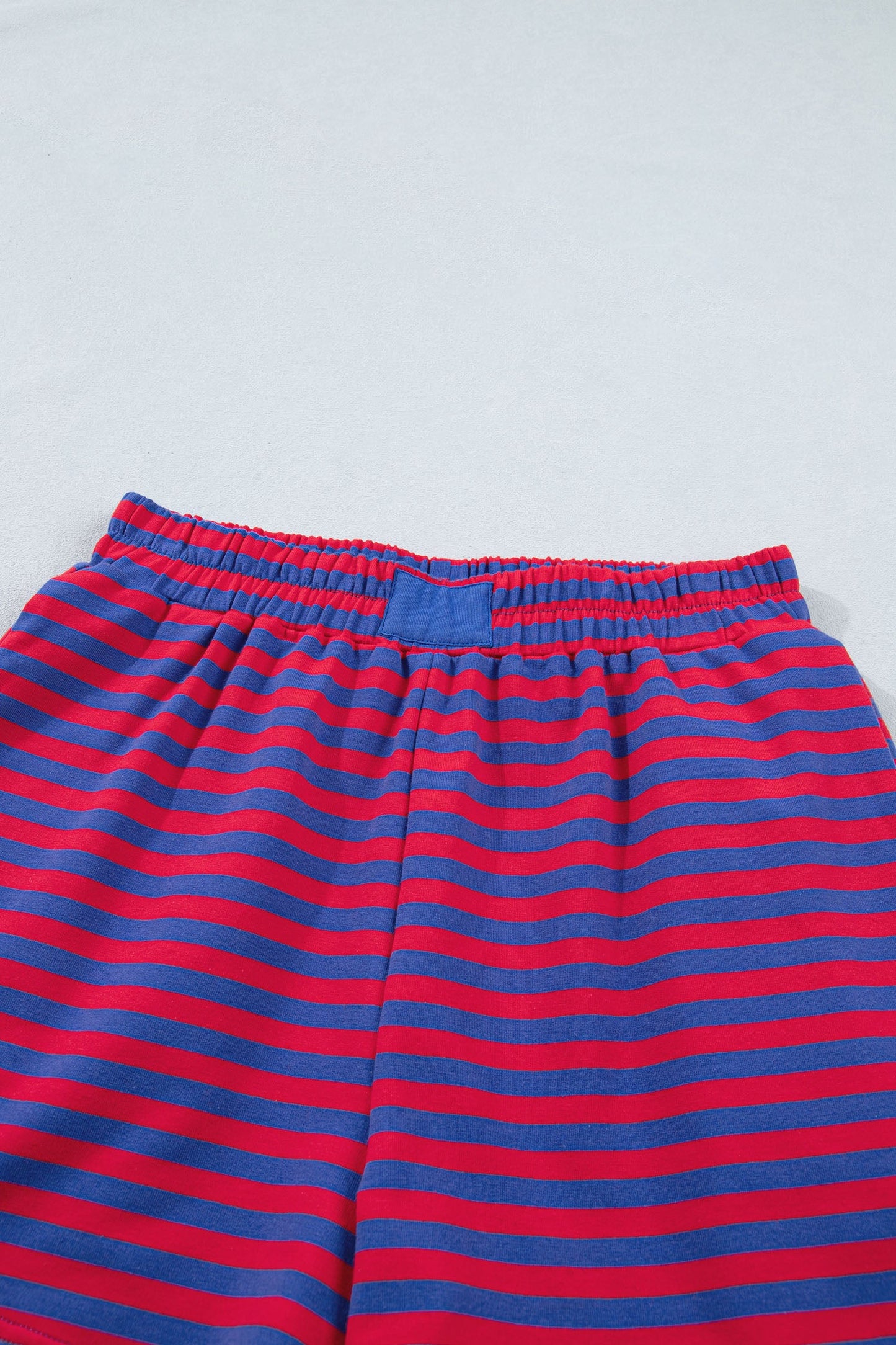 Stripe Short Sleeve Top & High Waist Short Set