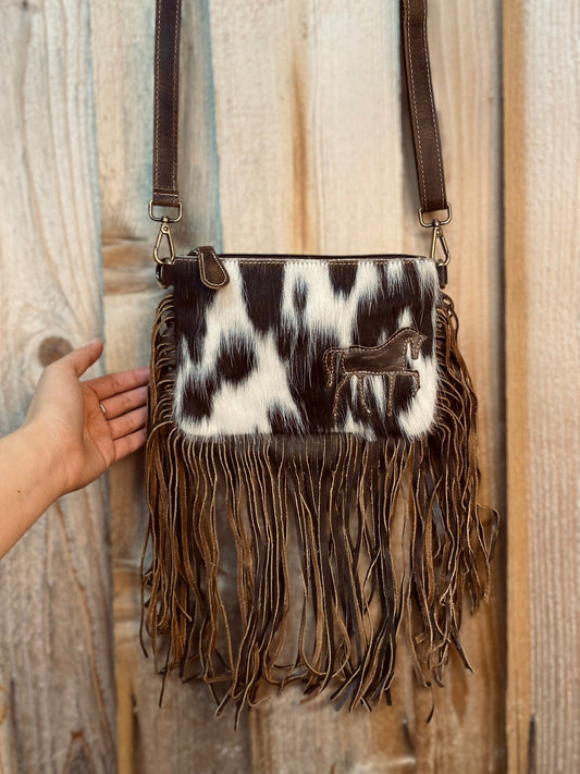 Horse Cowhide & Fringe Crossbody
