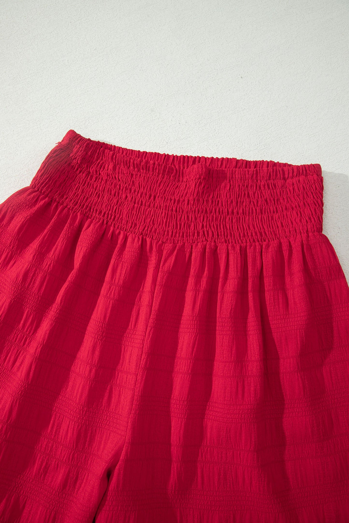 Solid Textured Square Neck Top & Shorts Set