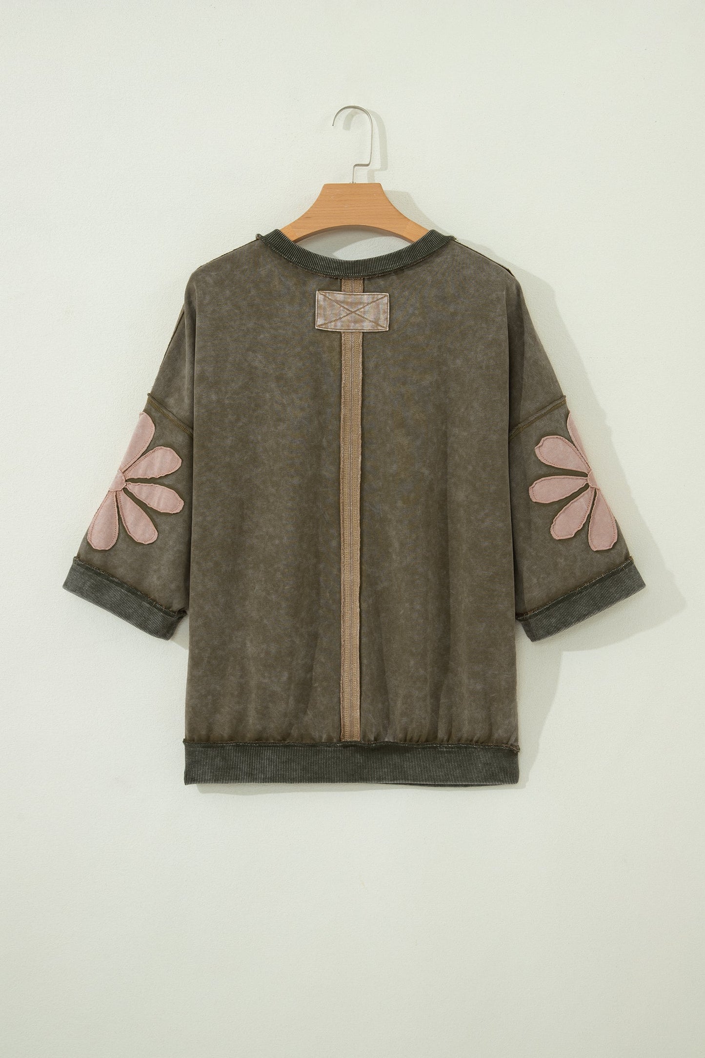 Floral Patchwork Mineral Wash Exposed Seam Top