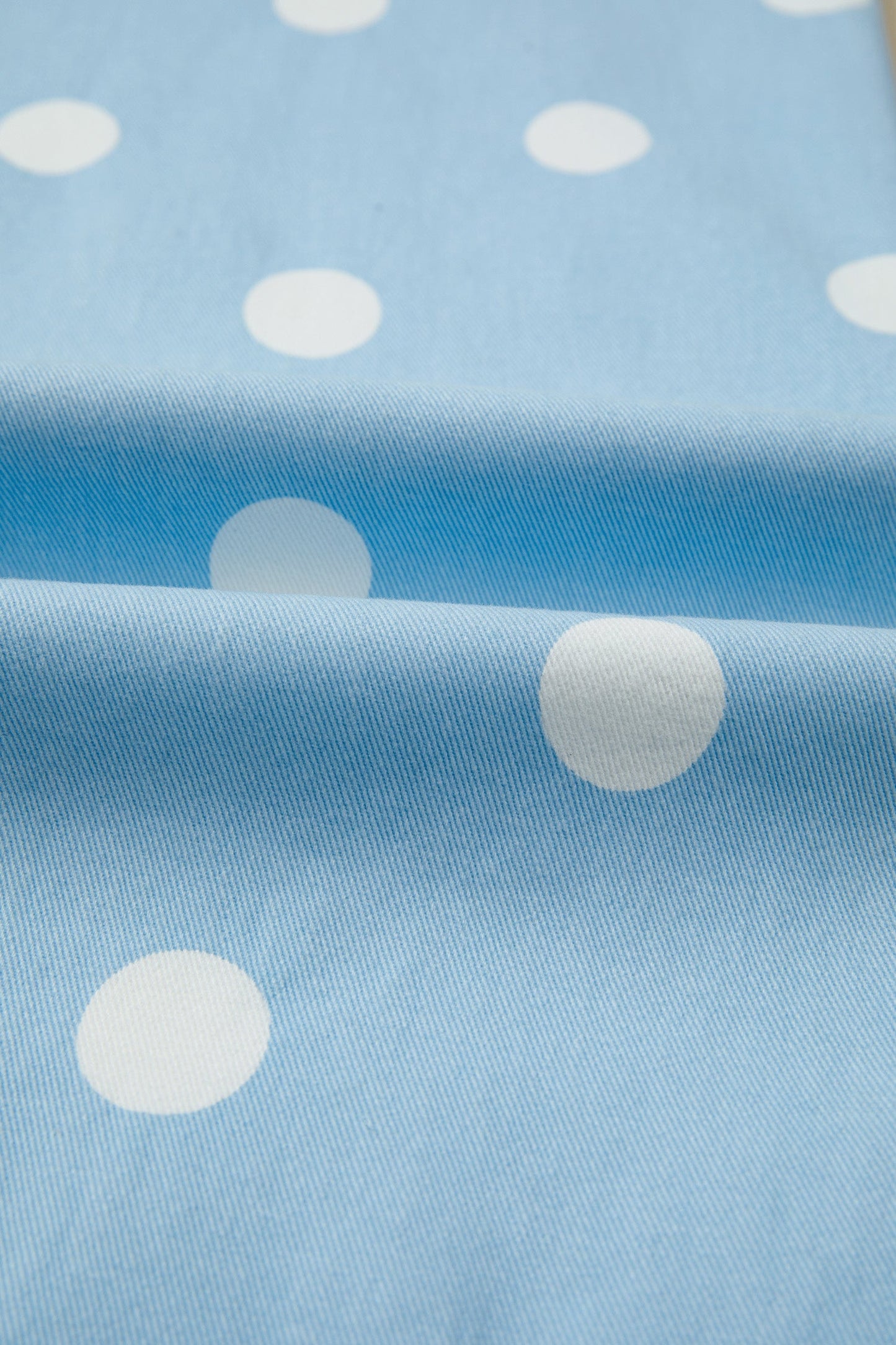 Polka Dot Denim Raw Hem High Waist Jeans