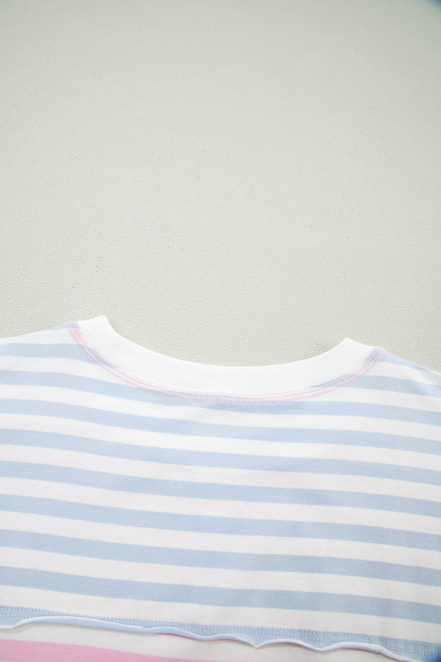 Stripe Oversize Dolman Sleeve Patchwork T-Shirt