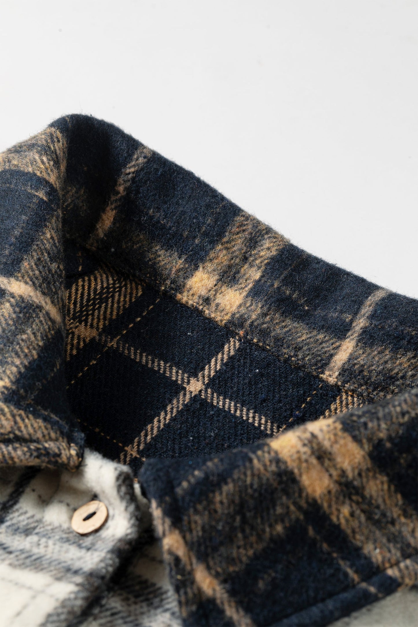 Plaid Colorblock Long Sleeve Buttoned Shacket