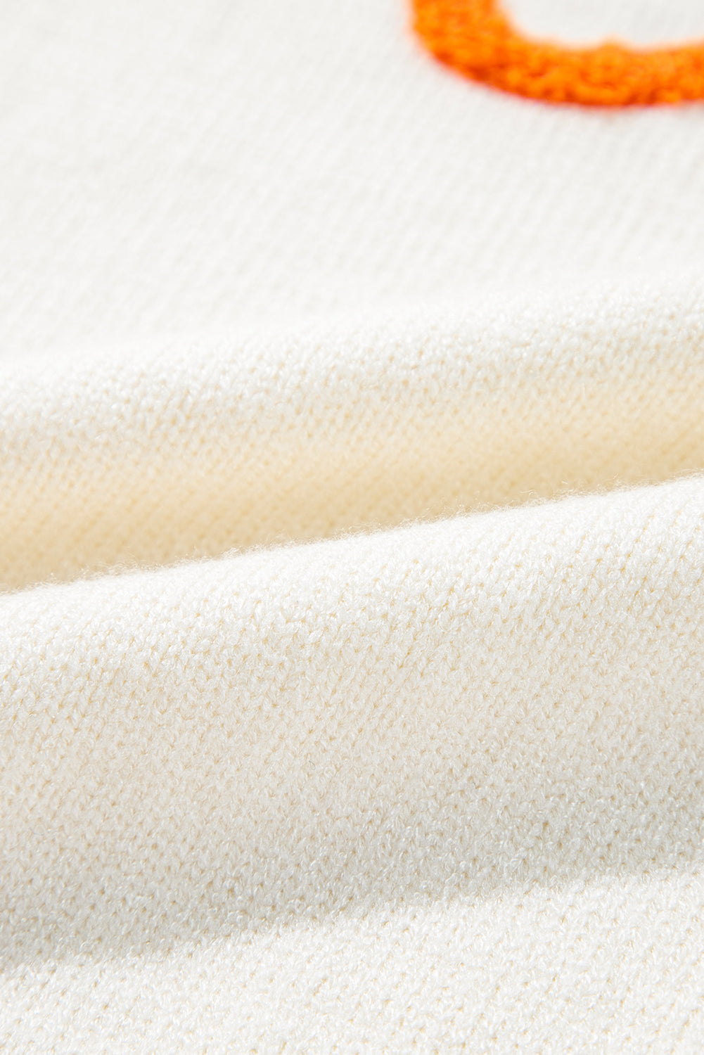 Halloween Boo Drop Shoulder Ribbed Trim Sweater