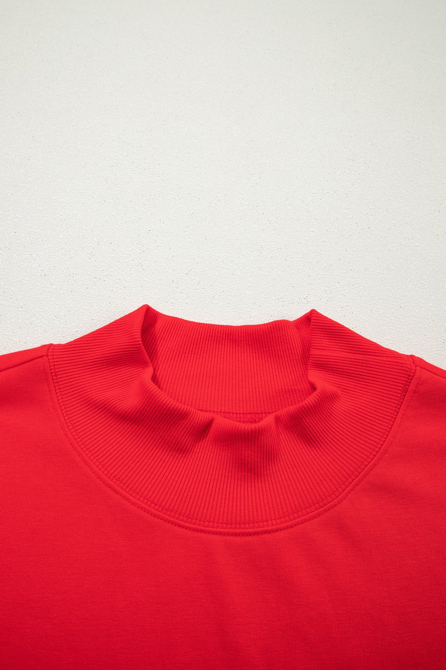 Solid Mock Neck Cap Sleeve Oversized Top