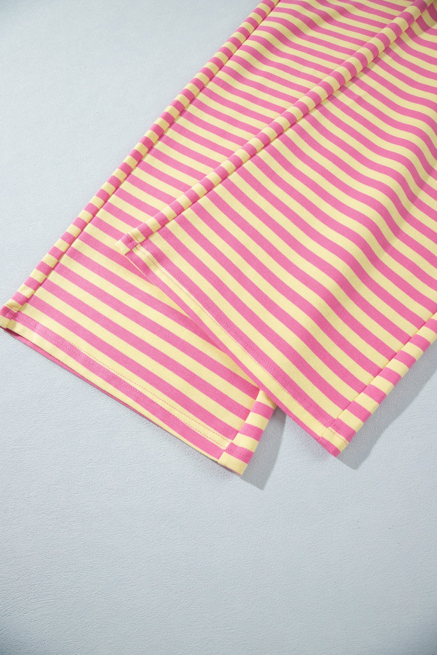 Stripe Colorblock Trim Short Sleeve Tee and Pants Set