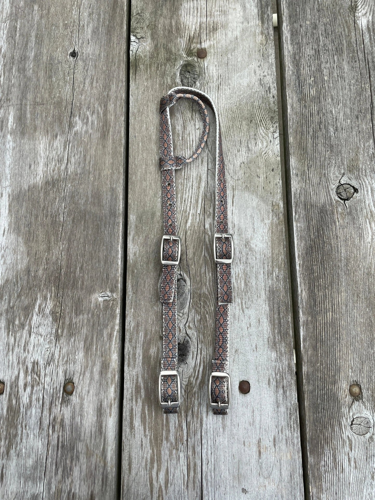 Snake Print Design Nylon One Ear Headstall