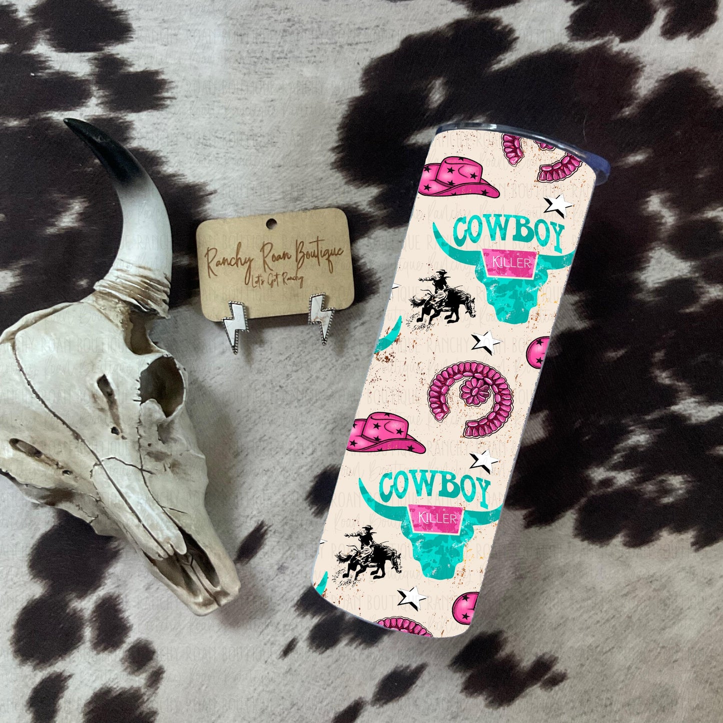 Neon Cowboy Killer Pink  20oz Skinny Tumbler