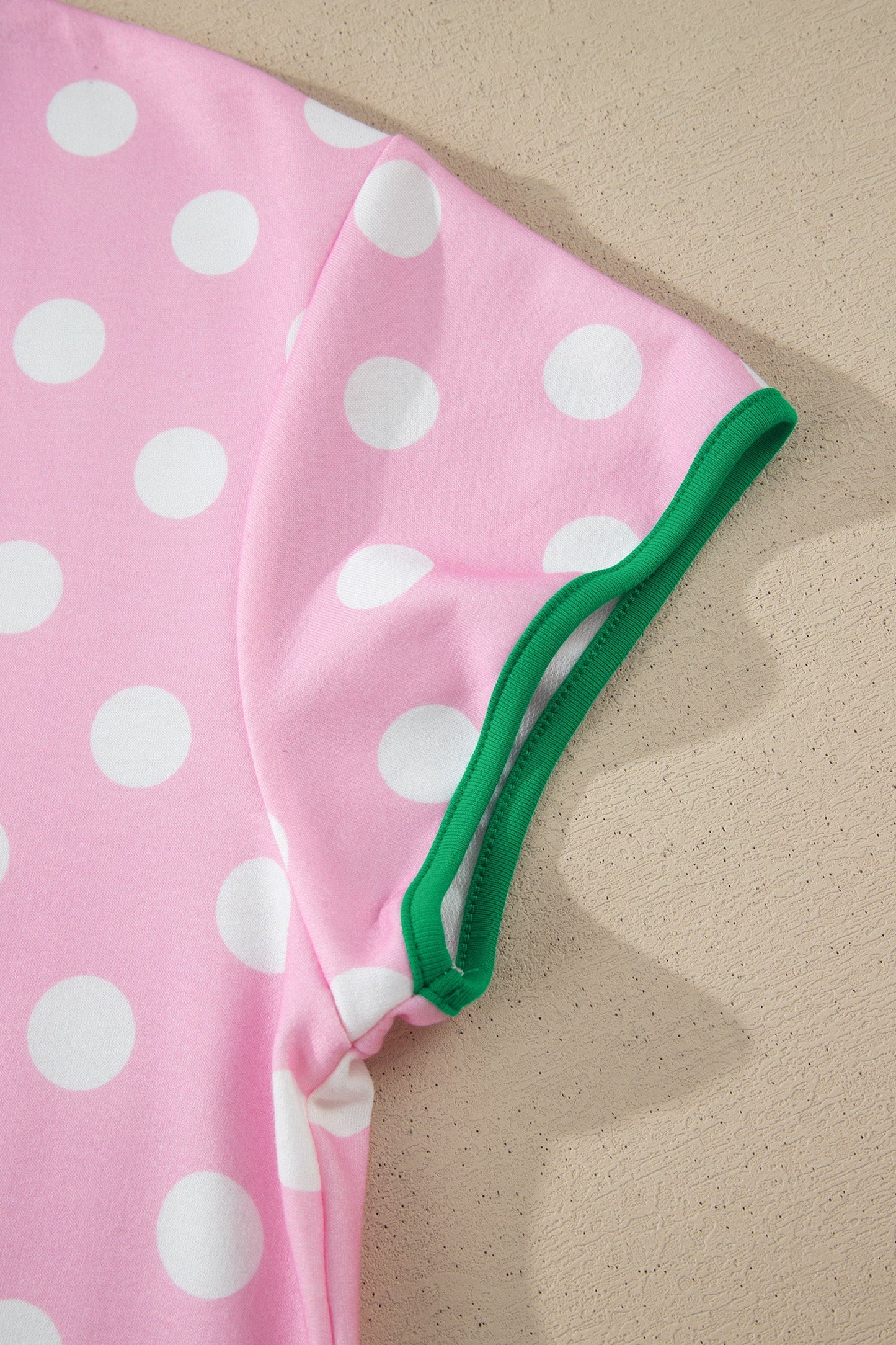 Polka Dot Contrast Trim Top & Short Set