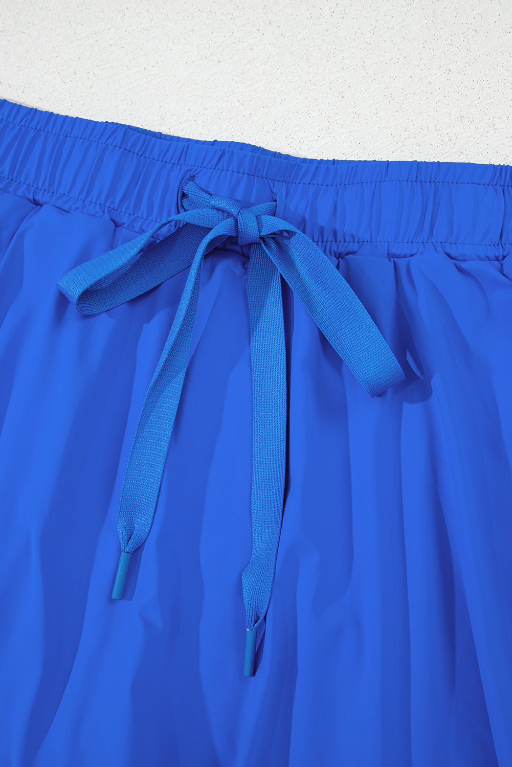 Solid Drawstring Elastic Waist Lined Tennis Skort