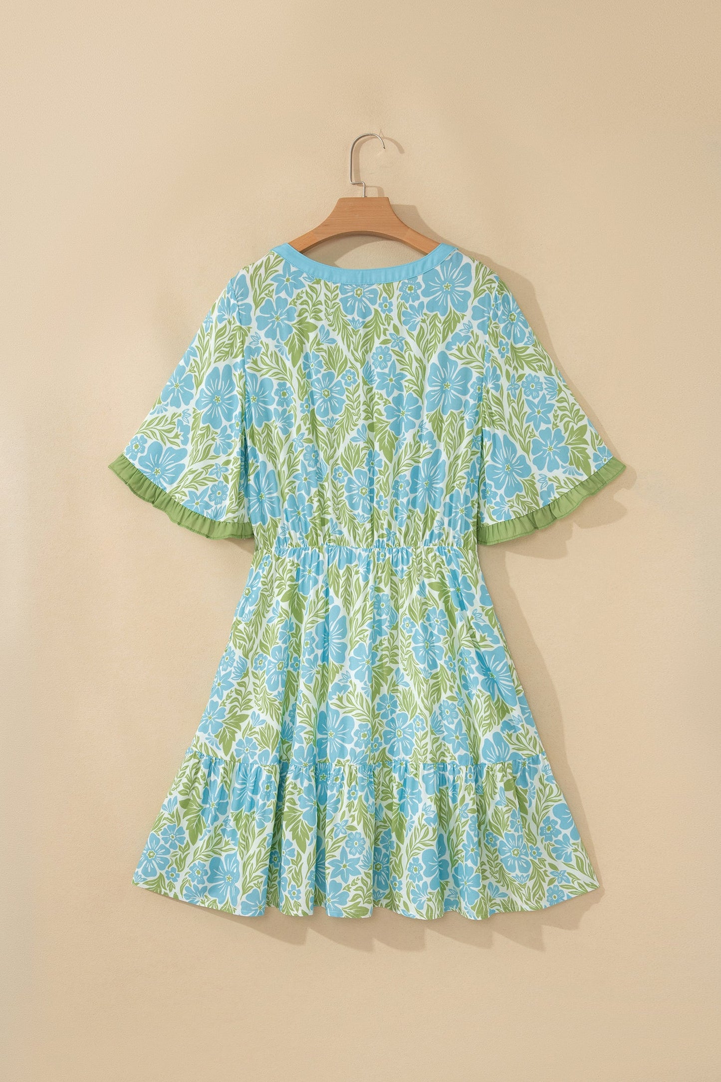 Floral High Waist Ruffle Mini Dress