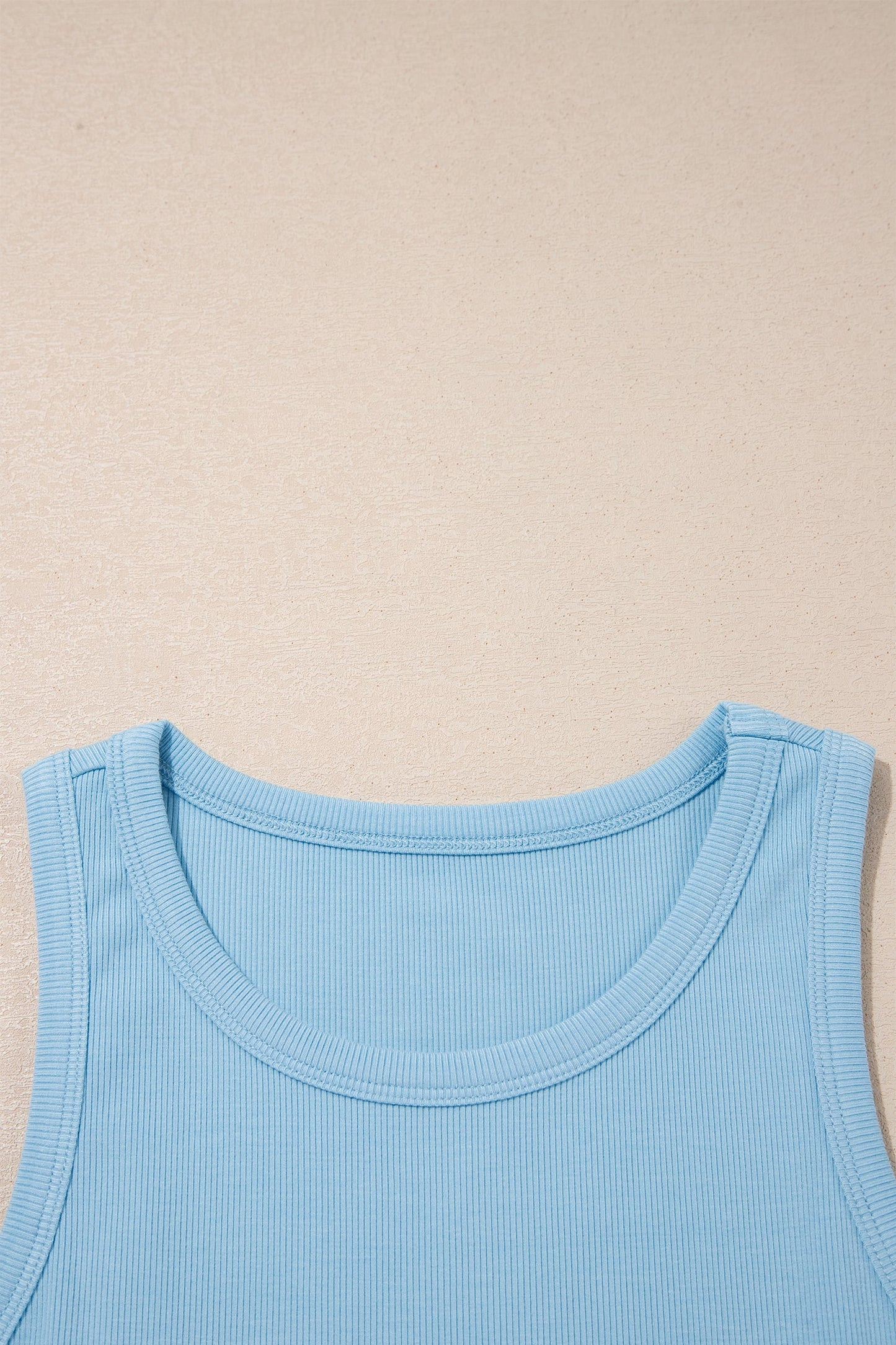 Solid Ribbed Tank & Wide Leg Shorts Set