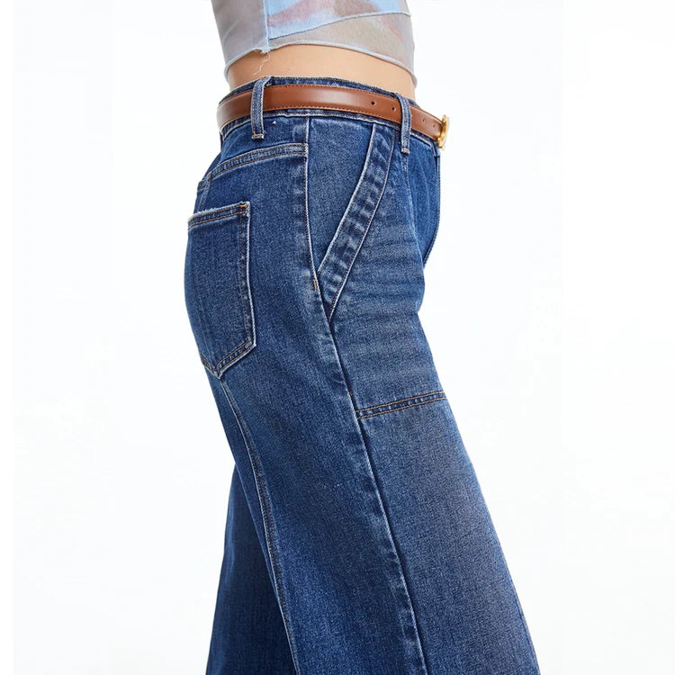 FINAL SALE - Bayeas Wide Leg Jeans with Finished Hem