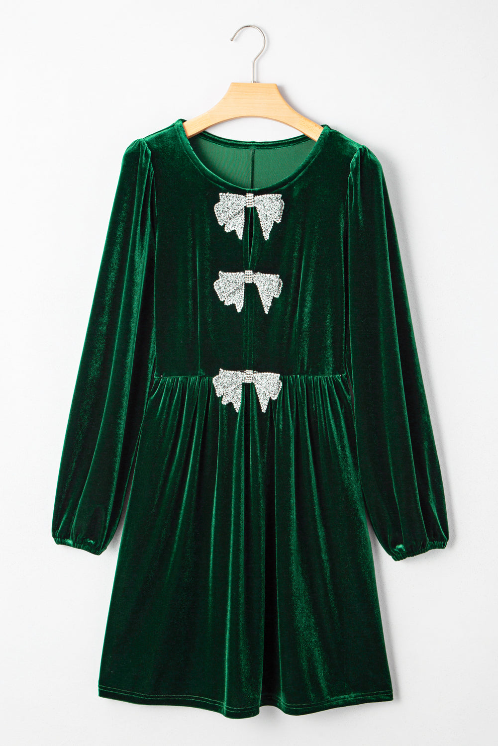 Bow Velvet High Waist Mini Dress