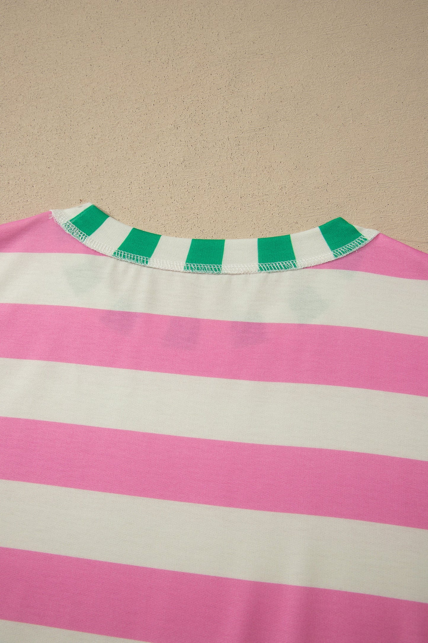 Stripe Patchwork Exposed Seam Oversized Top