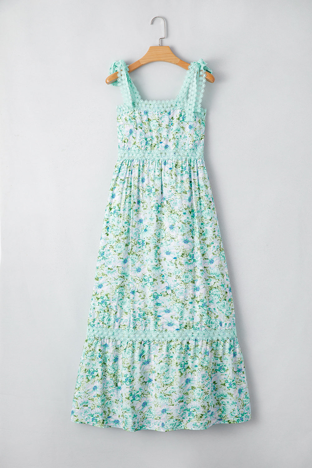 Floral Lace Empire Waist Maxi Dress