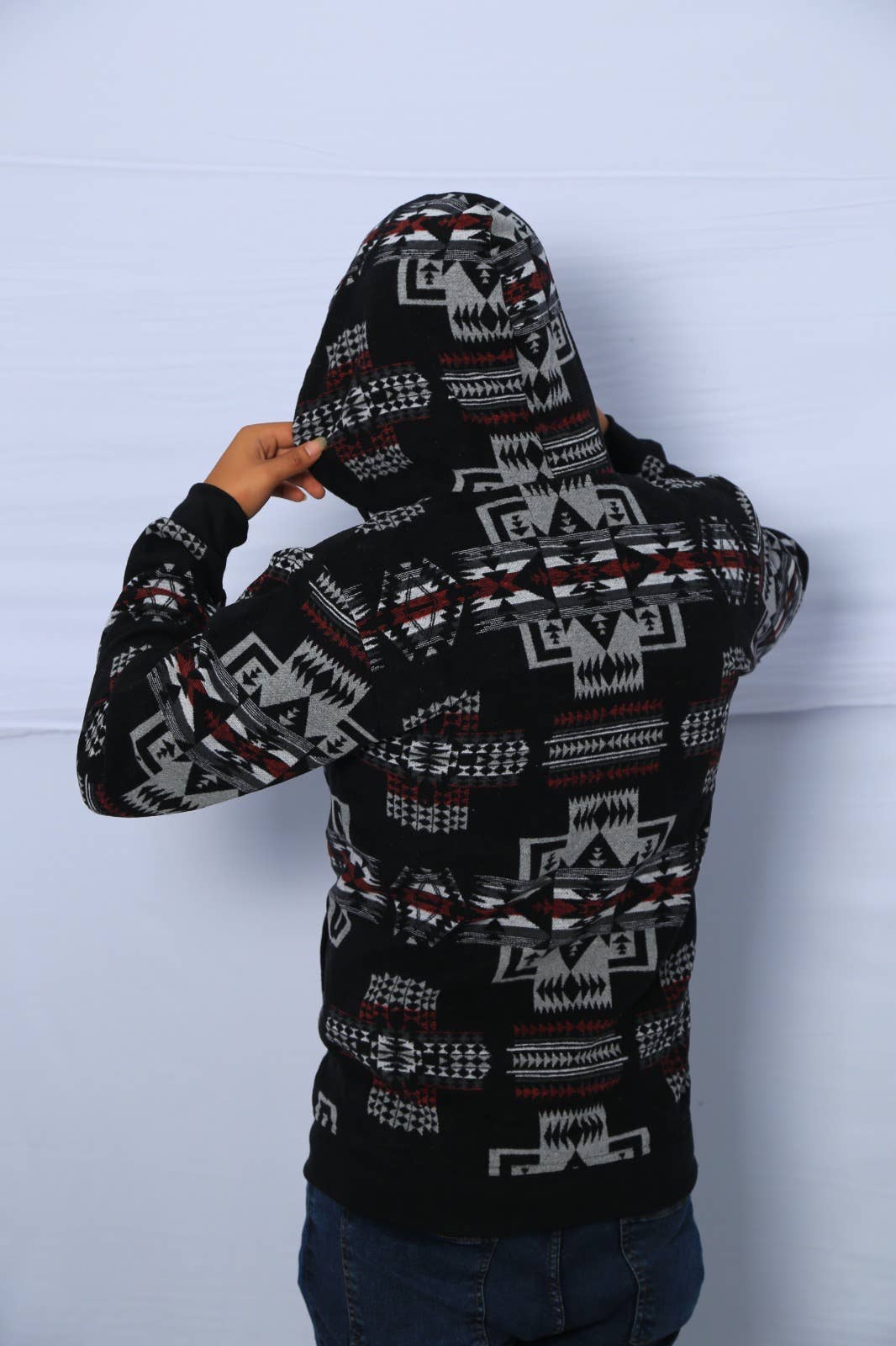 Adult Hoodie Jacket With Southwest Aztec Designs