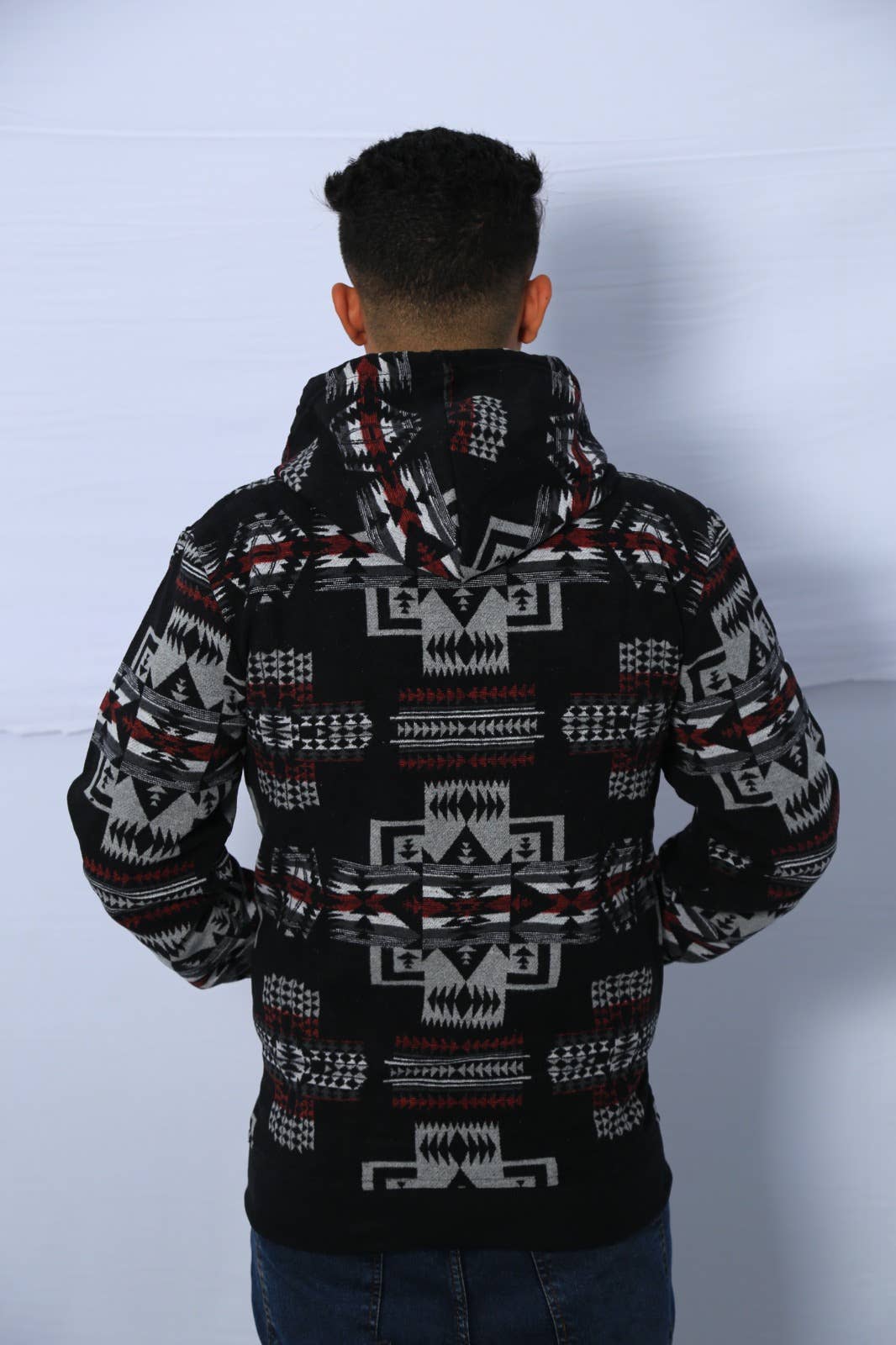 Adult Hoodie Jacket With Southwest Aztec Designs