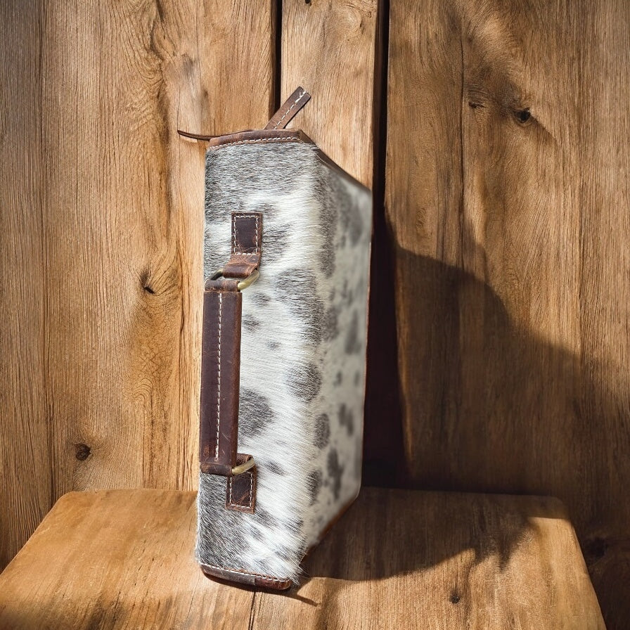 Gray cowhide book cover