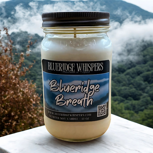 Blueridge Breath – Mountain Mist Soy Candle | 16 oz Mason Jar