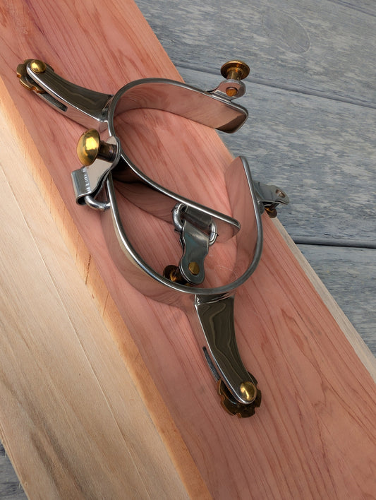 Ladies Horizontal Shank Spurs with Brass Rowel