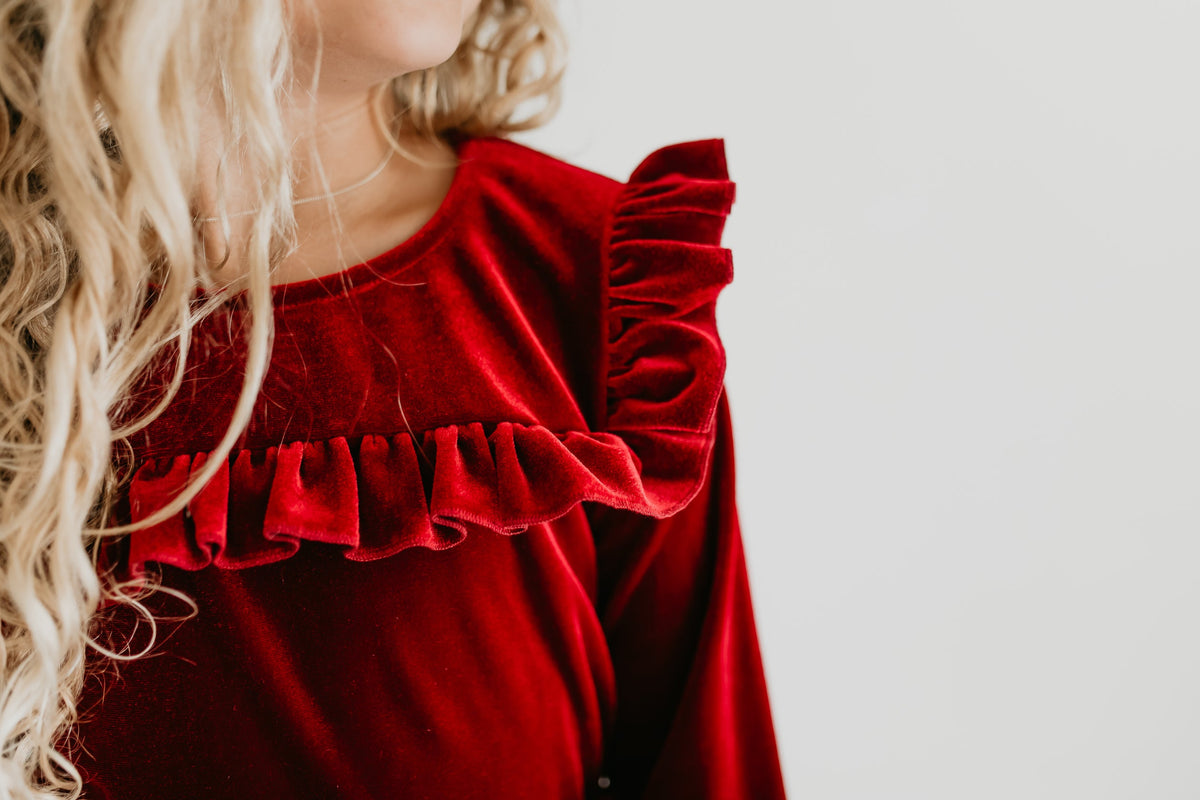 Burgundy Velvet Pant Set