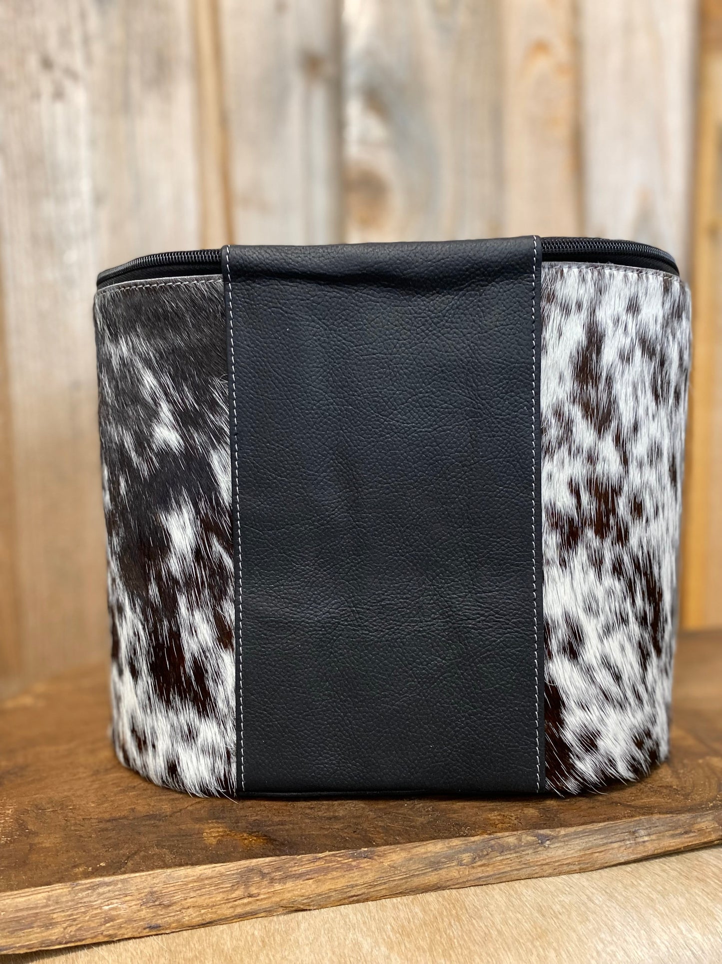 Black Makeup Box Cowhide