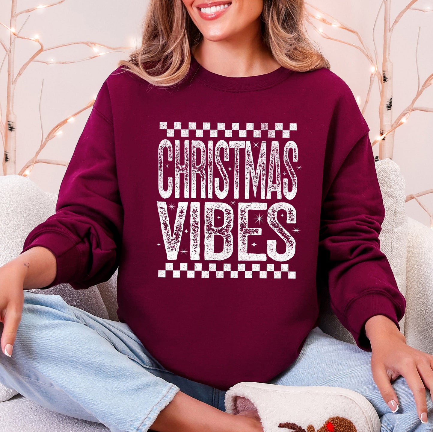 Christmas Vibes, Retro, Vintage Sweatshirt
