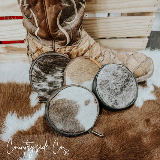 Cowhide Circle Pouch