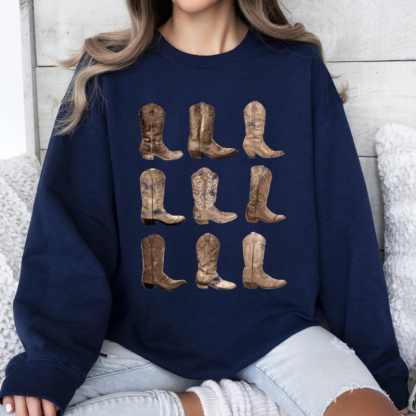 Cowboy Boots, Western, Retro, Vintage, Country, Sweatshirt