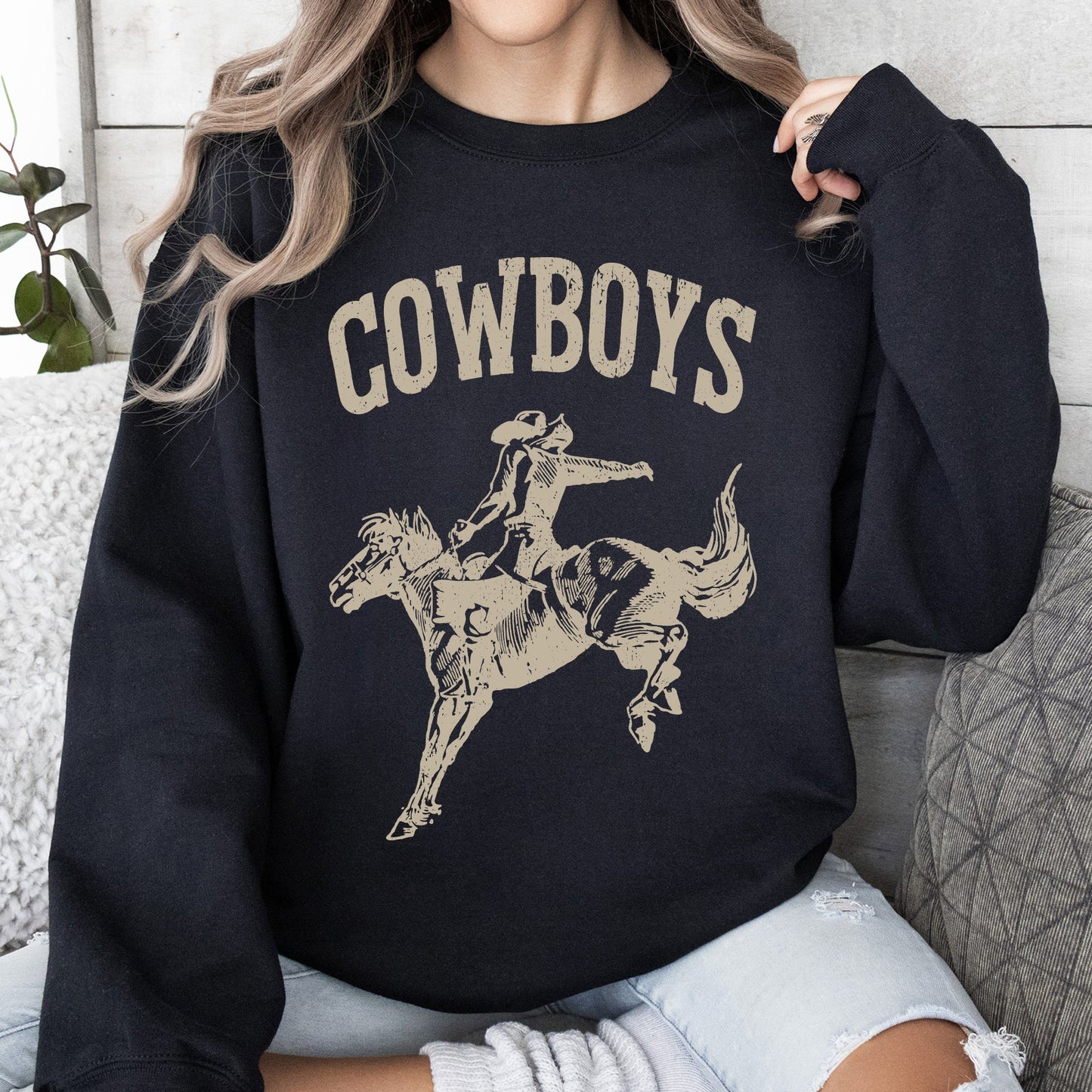 Cowboys, Bronco Rider, Cowboy, Western, Horse, Sweatshirt
