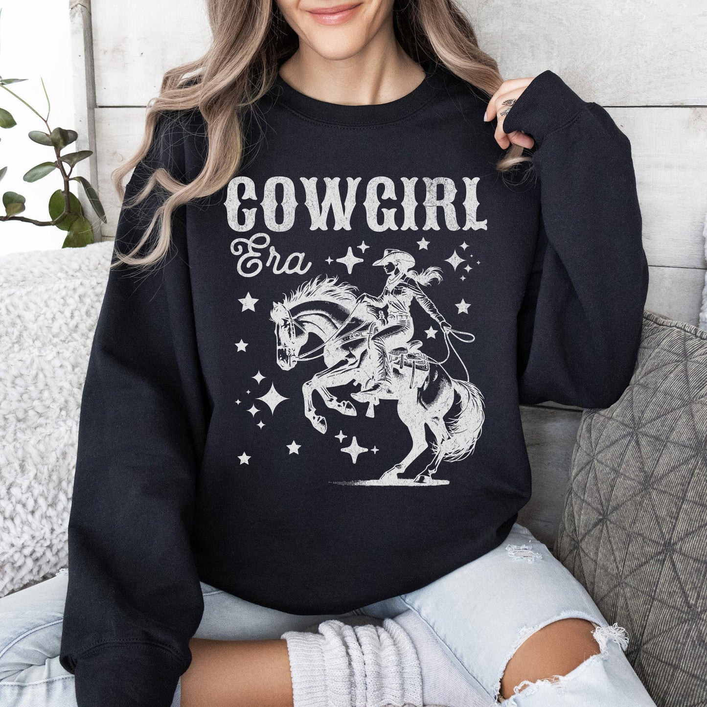 Cowgirl Era, Horse, Stars, Retro, Western, Country Sweatshirt