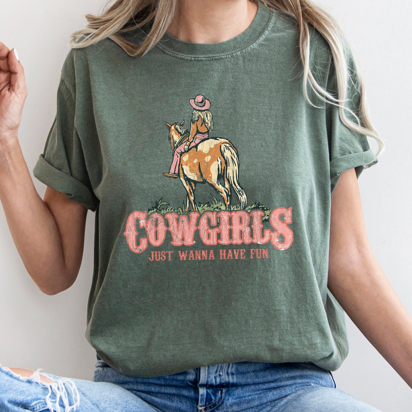 Cowgirl Just Want To Have Fun, Horse, Western, Cowboy,Tshirt Comfort Colors T-Shirt