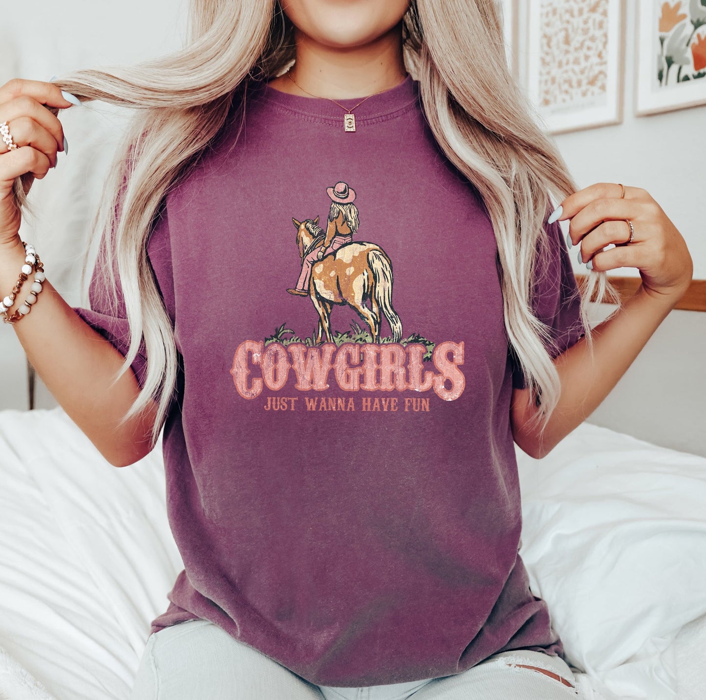 Cowgirl Just Want To Have Fun, Horse, Western, Cowboy,Tshirt Comfort Colors T-Shirt