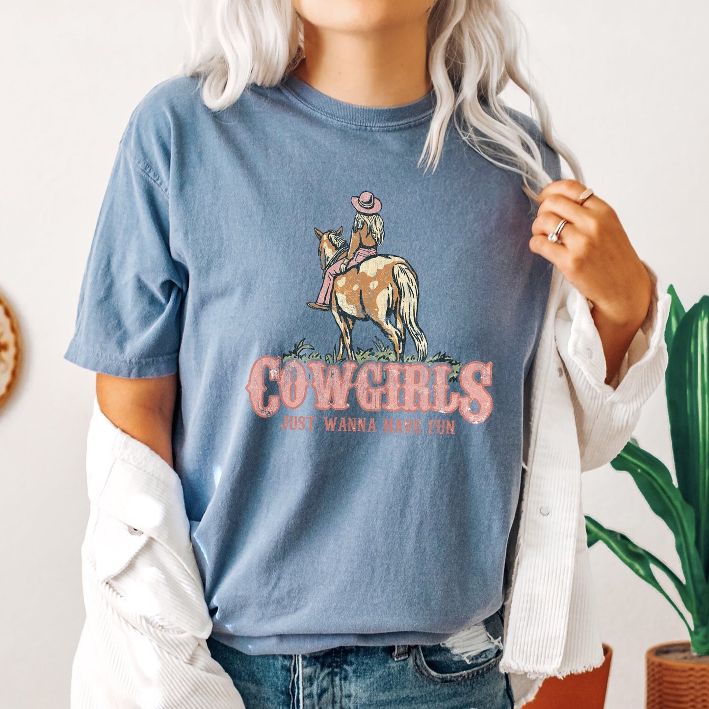Cowgirl Just Want To Have Fun, Horse, Western, Cowboy,Tshirt Comfort Colors T-Shirt