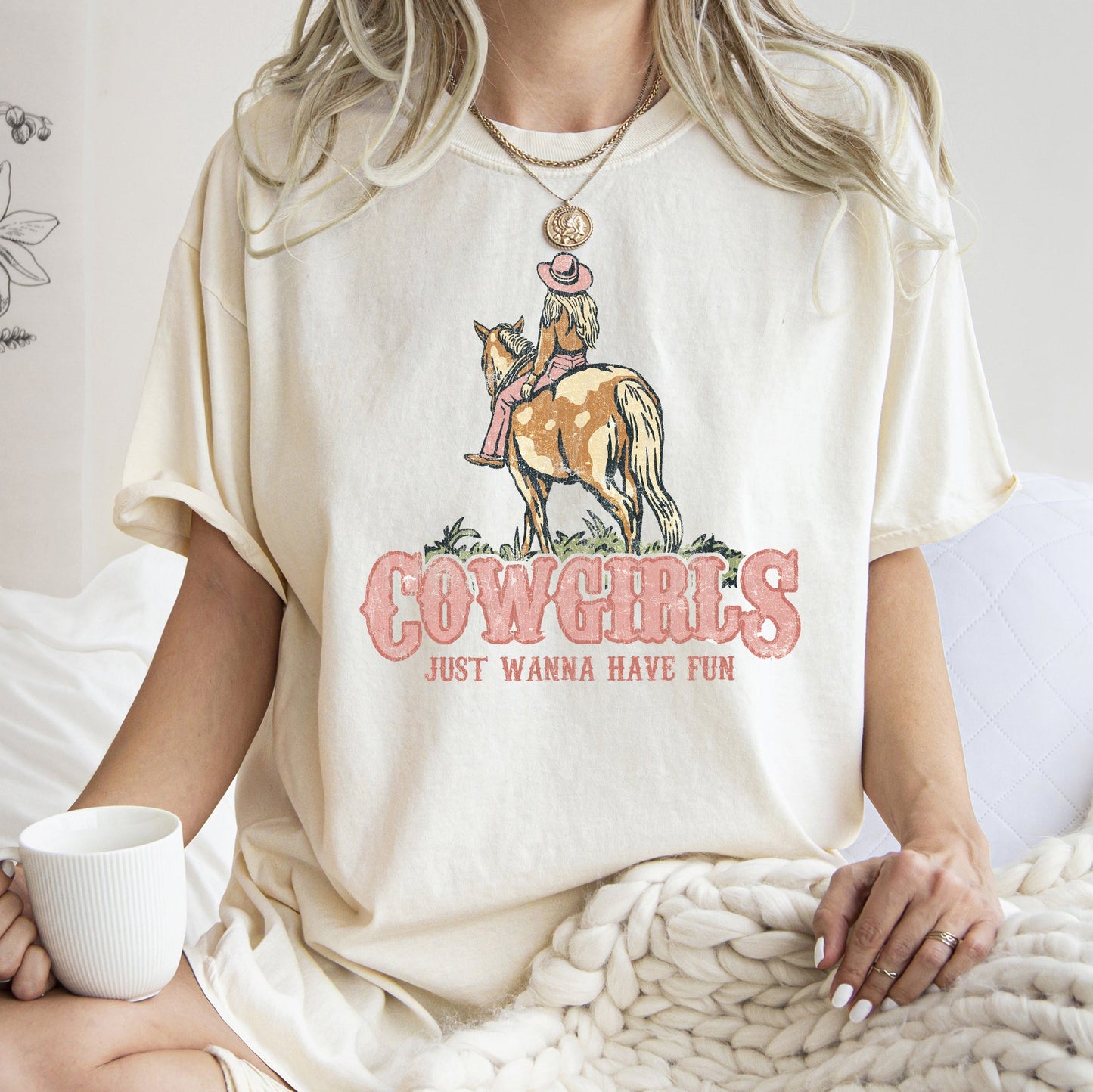 Cowgirl Just Want To Have Fun, Horse, Western, Cowboy,Tshirt Comfort Colors T-Shirt